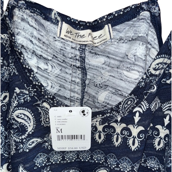 We The Free- Blue Print Tank-Medium. NWT - Picture 2 of 3